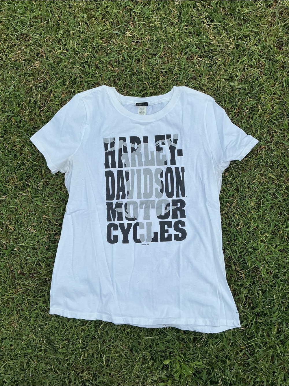 Harley-Davidson White Tee with Black Block Logo